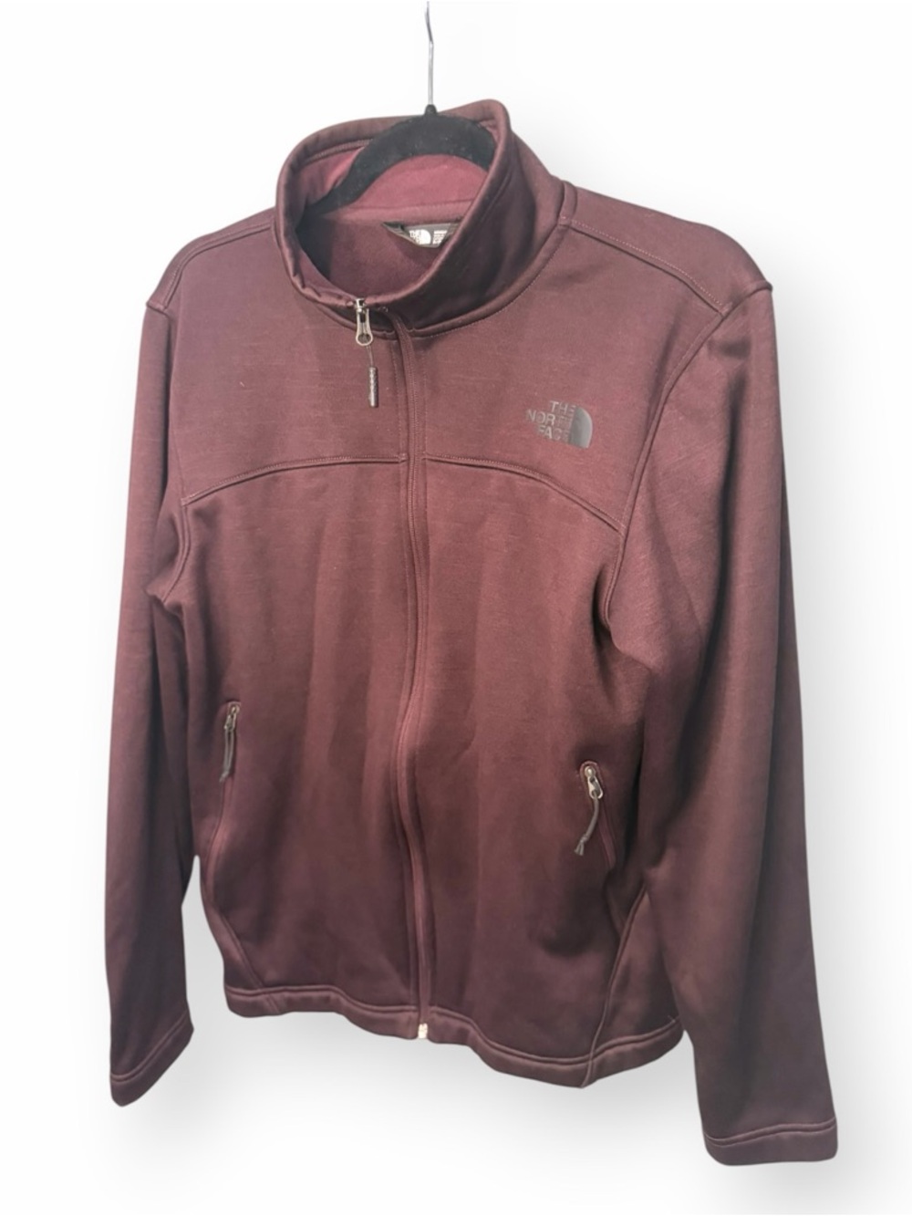 The North Face Men's Burgundy Full-Zip Fleece Jacket Small